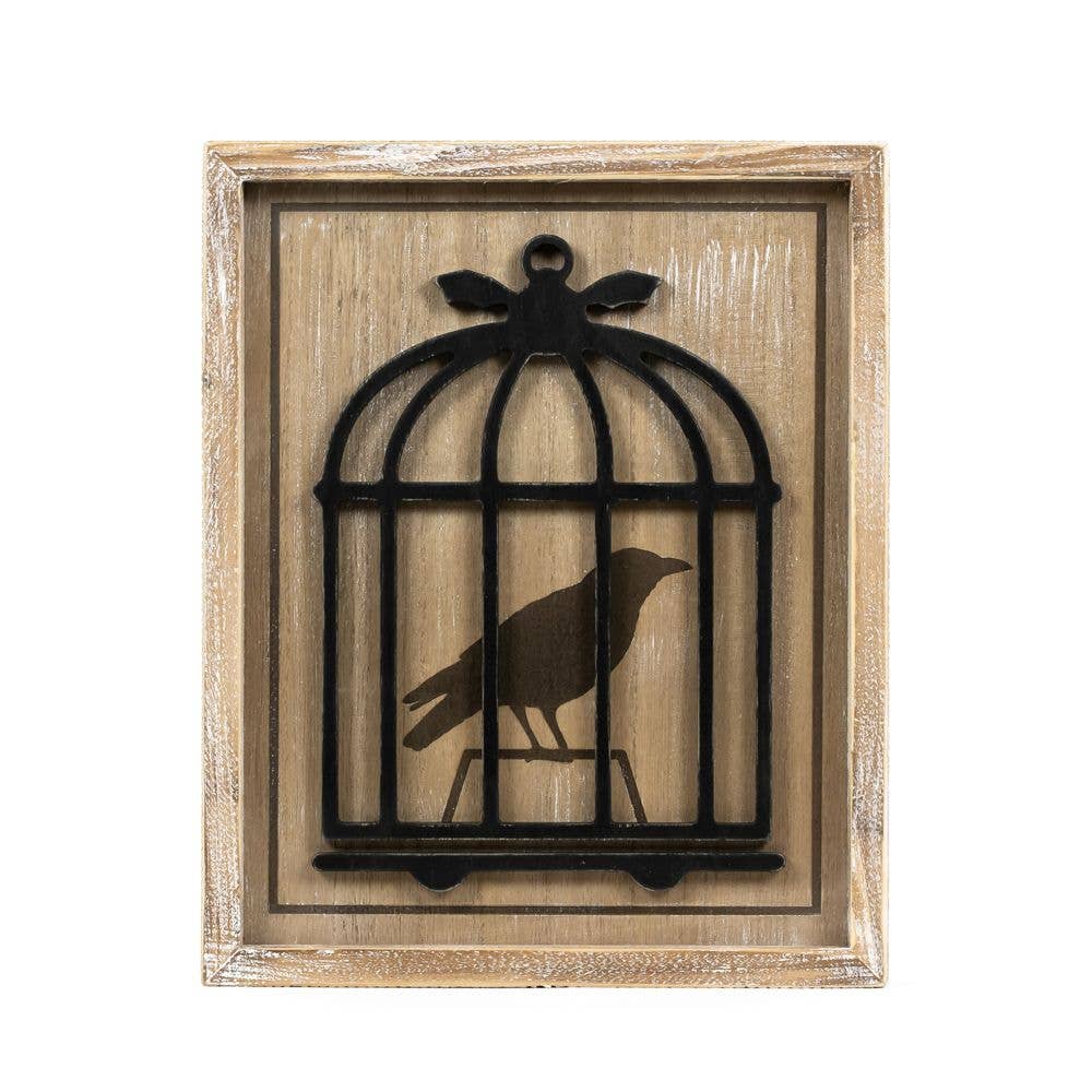10x13 wood sign (RAVEN/PUMPKIN) FALL HALLOWEEN DECOR