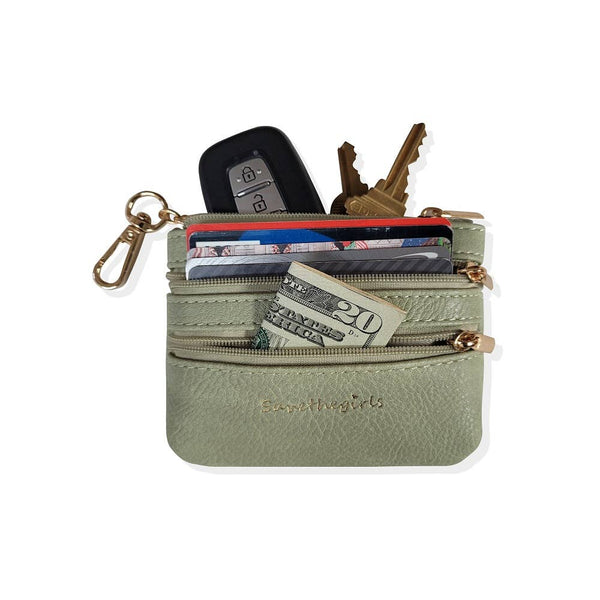 Clip & Go Chain Crossbody Phone Carrier with Zippered Pouch