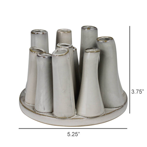 Cluster of 12 Tube Vases, Ceramic