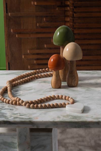 Decorative Figurine - Green Wood Coned Mushroom, 10 in.