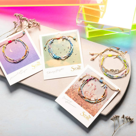 Scout Curated Wears - Mixed Media Bracelet - Heart/Rose Quartz/Silver