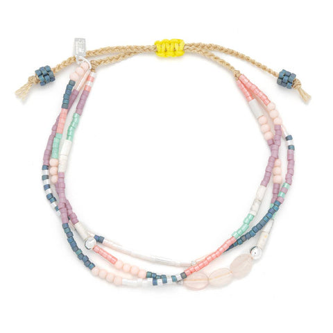 Scout Curated Wears - Mixed Media Bracelet - Heart/Rose Quartz/Silver
