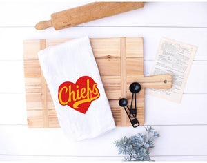 Maple Leaf Market - KC Chiefs Heart Kitchen Tea Towel