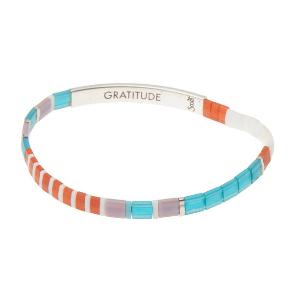 Scout Curated Wears - Good Karma Miyuki Bracelet | Gratitude - Turquoise/Orange