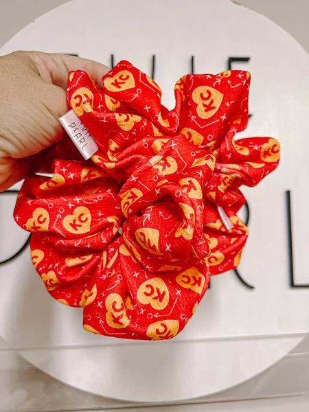 Red KC Heart Scrunchy: Youth