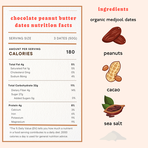realsy - Chocolate Peanut Butter Dates | Individually Wrapped - 40ct