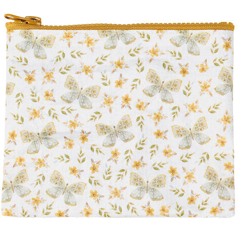 Yellow Butterfly Zipper Wallet