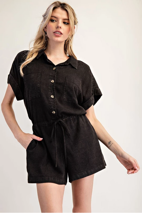 Soft Washed Short Sleeve Romper