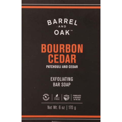 Bar Soap with Exfoliating Scrub Bourbon Cedar 6 oz