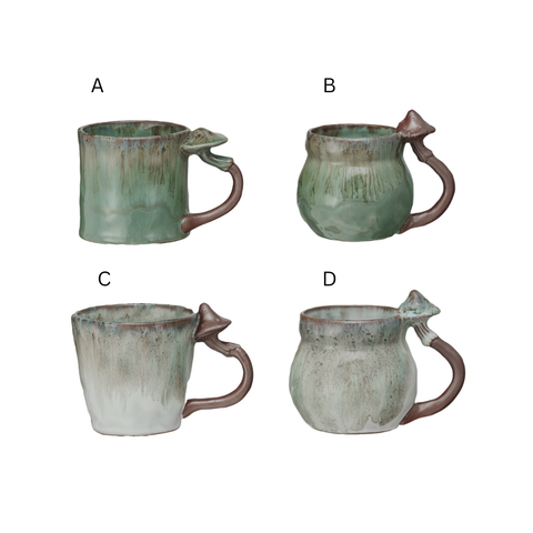 14 oz. Stoneware Mug w/ Mushroom Handle