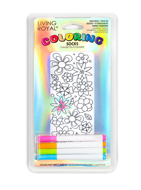 Flower Party Coloring Socks