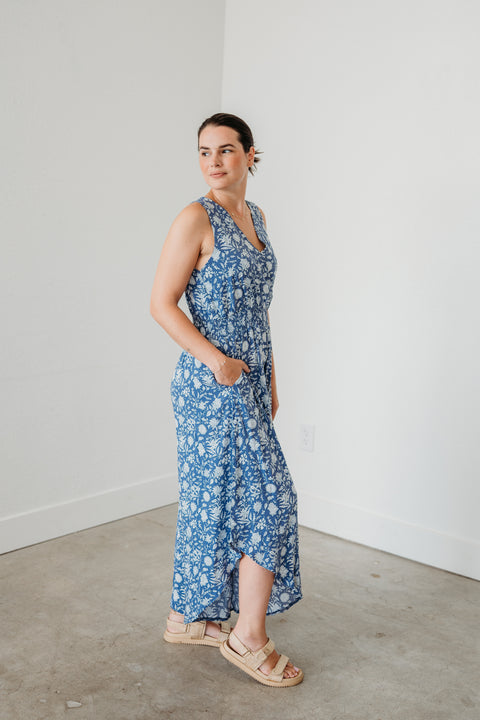 Floral Print V-Neck Sleeveless Jumper