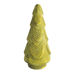 Embossed Recycled Glass Tree, Matte Green & Gold Finish
