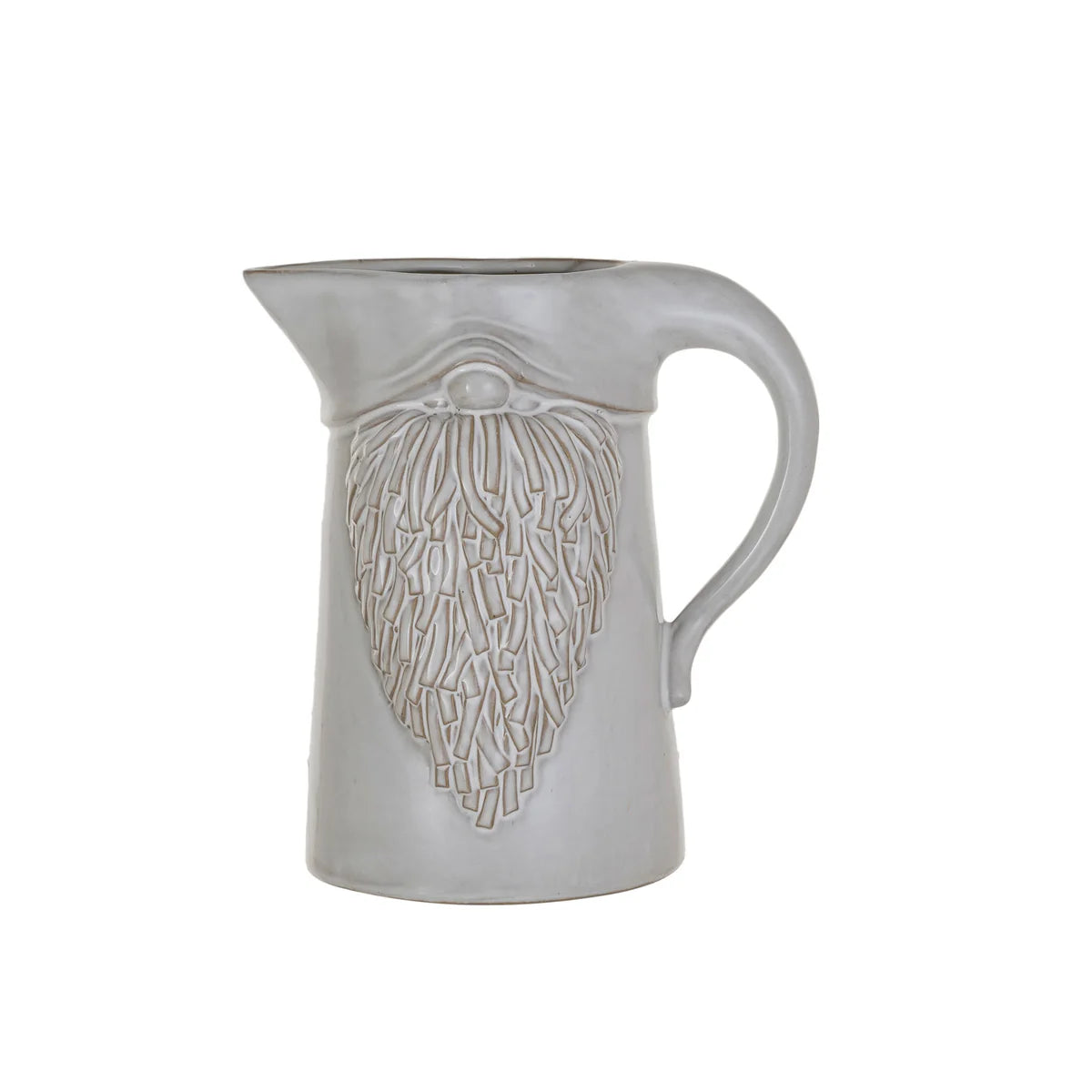 1 Quart Embossed Stoneware  Gnome Shaped Pitcher