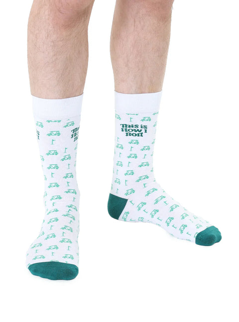 Golf Cart Mens Bamboo Crew Socks