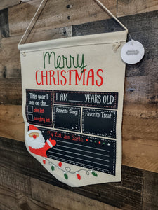 Christmas/Halloween Memories Double-Sided Reusable Chalk Hanging Canvas