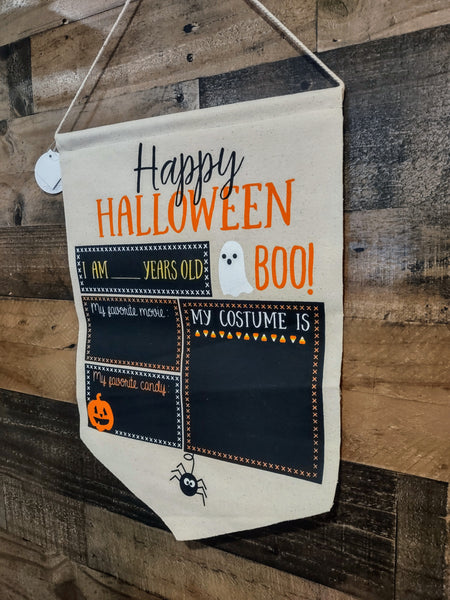 Christmas/Halloween Memories Double-Sided Reusable Chalk Hanging Canvas