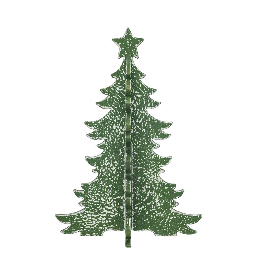MDF Interlocking Christmas Tree, Distressed Green