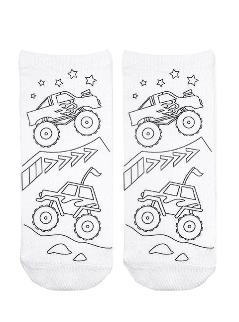 Monster Truck Coloring Socks