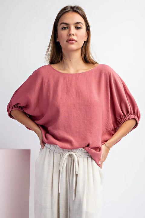 Plus Elastic Blouse Top