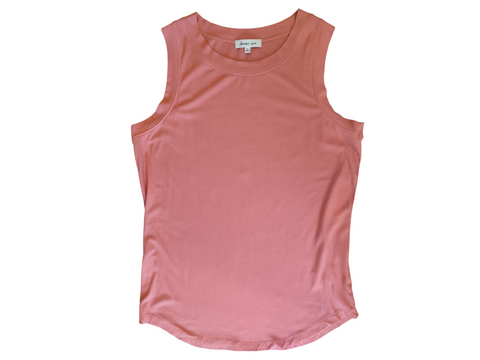 Cleo Ribbed Tank - Dusty Pink