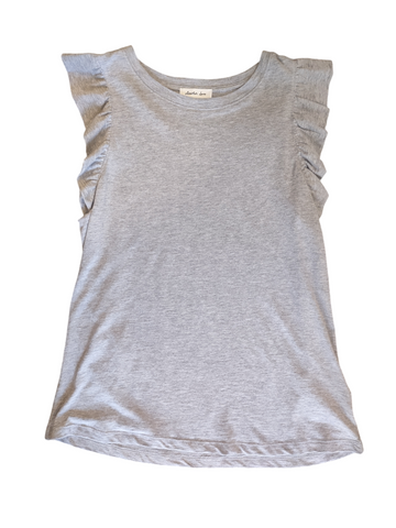 North Ruffled Trimmed Top - Grey