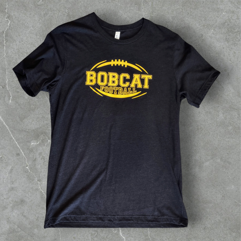 Black Bobcat Football Tee