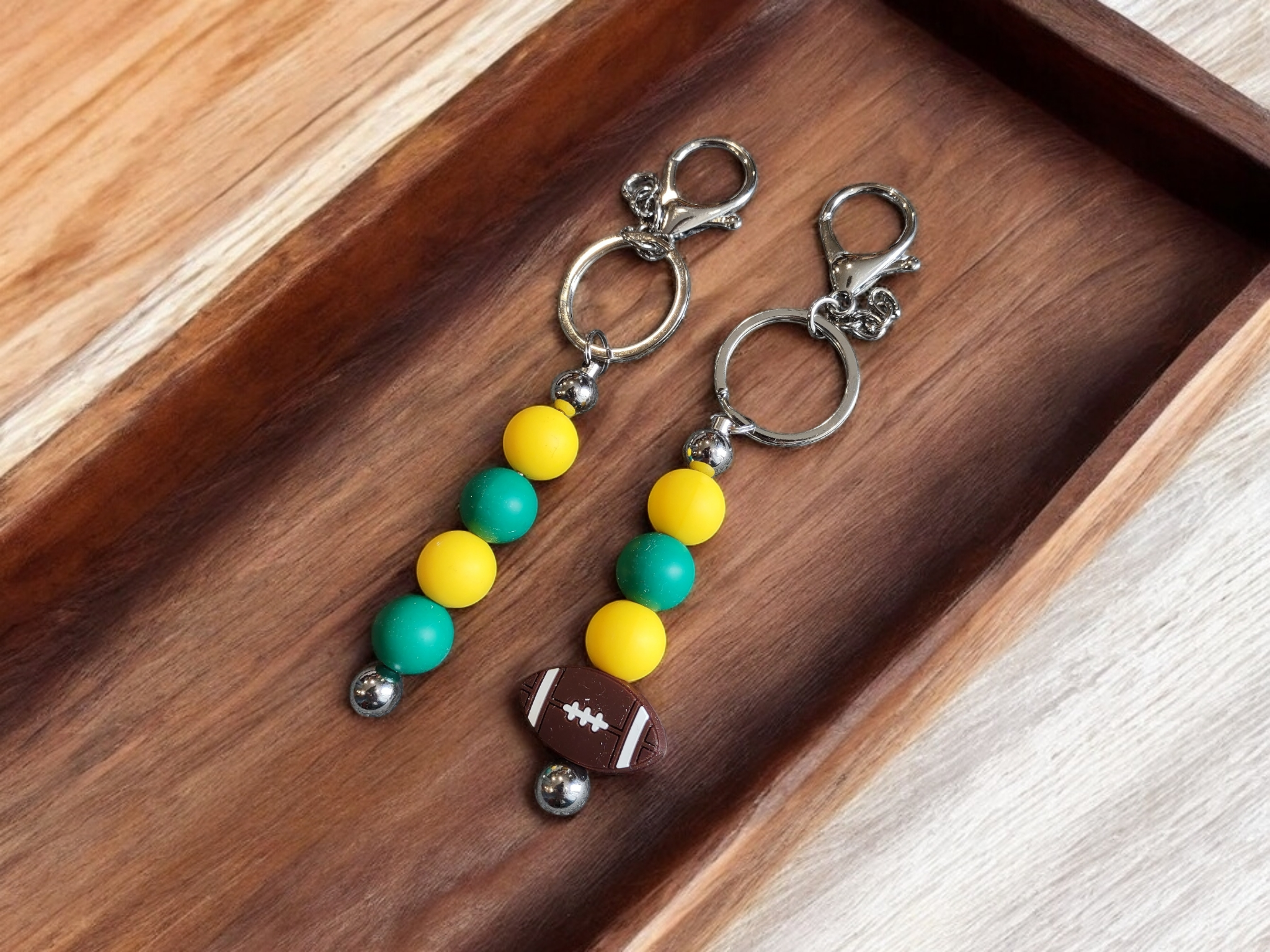 Green & Gold Bobcat Keychain