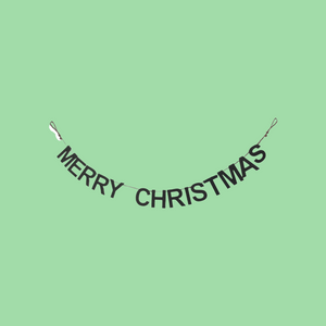 Merry Christmas Green Felt Banner/Garland
