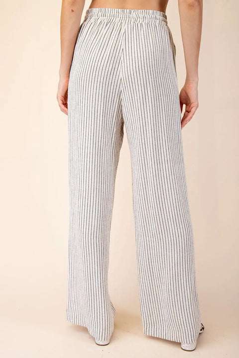 Plus Striped Pants With Drawstring