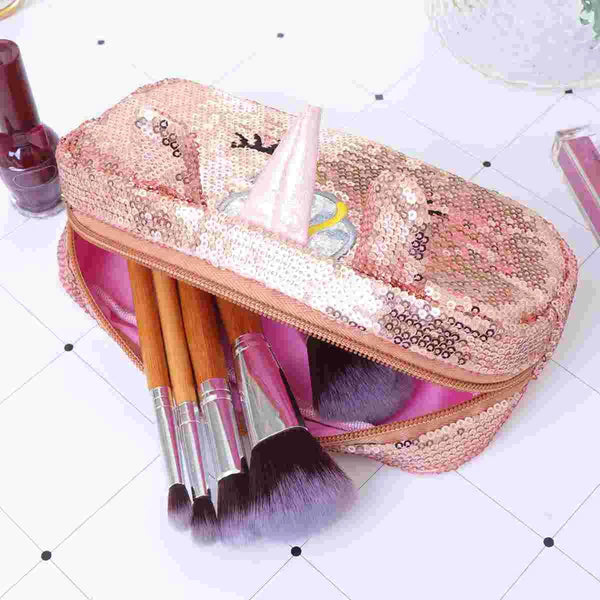 KiddieKickz - Unicorn Sequin Pencil or Cosmetic Bag: Light Pink