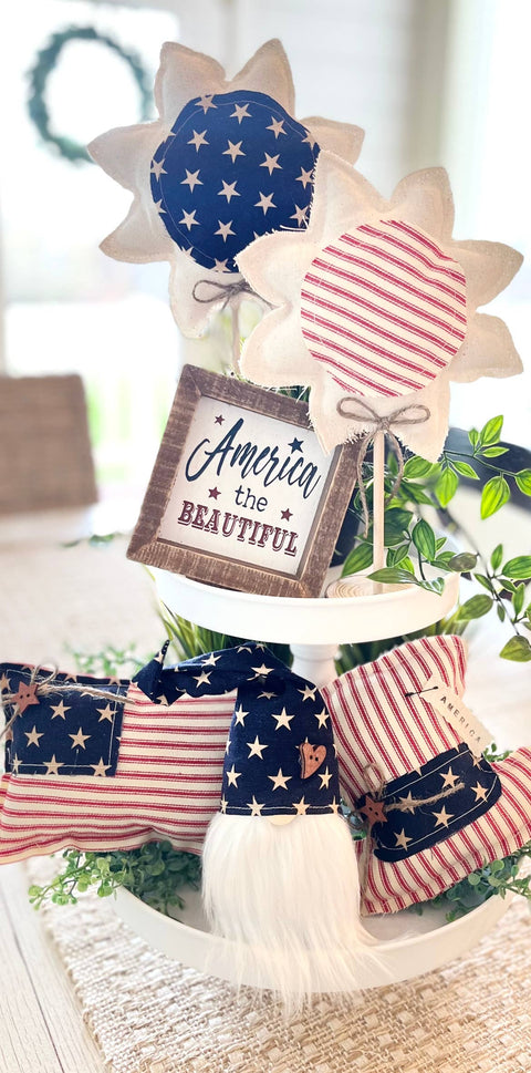 Rustic 4th of July Sunflower Set - Vintage