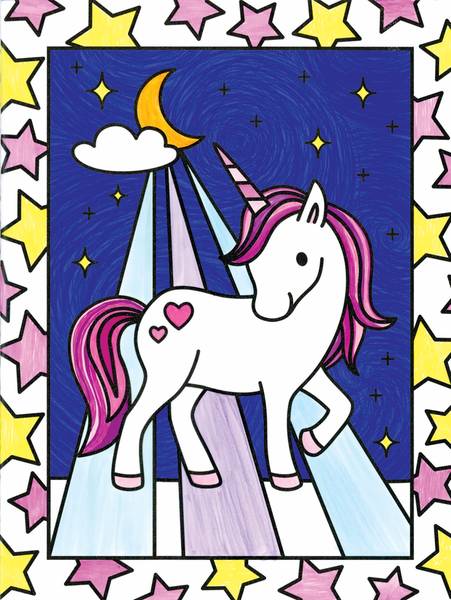 Stained Glass Coloring: Unicorns