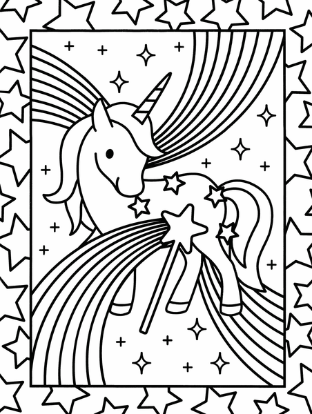 Stained Glass Coloring: Unicorns