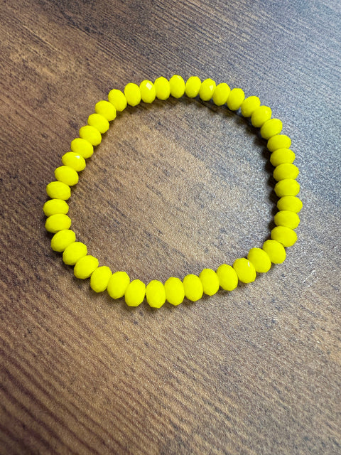 Kansas City Shiny Faceted Red and Yellow Beaded Bracelet- Set of 2!
