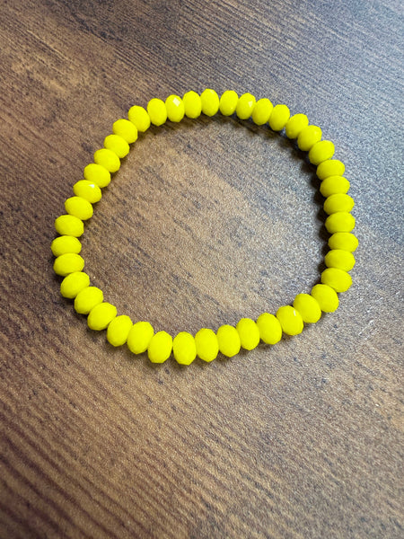 Kansas City Shiny Faceted Red and Yellow Beaded Bracelet- Set of 2!
