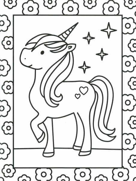 Stained Glass Coloring: Unicorns