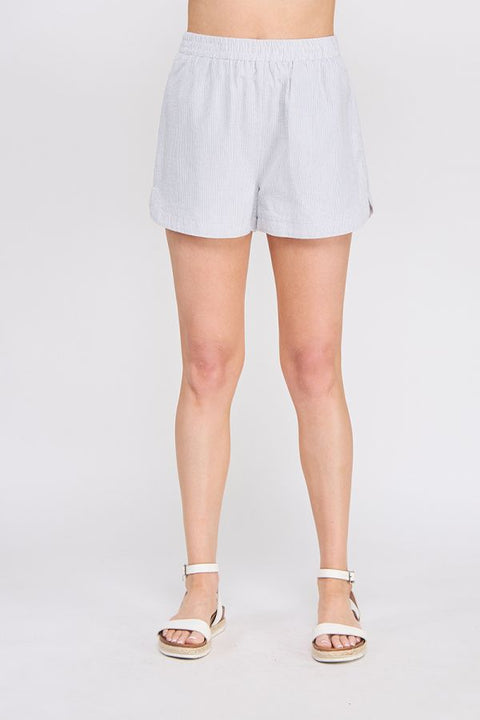 Pinstripe Linen Shorts