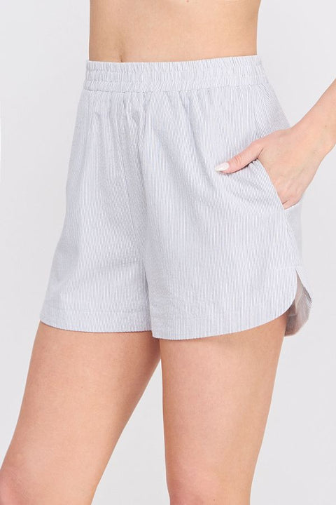 Pinstripe Linen Shorts