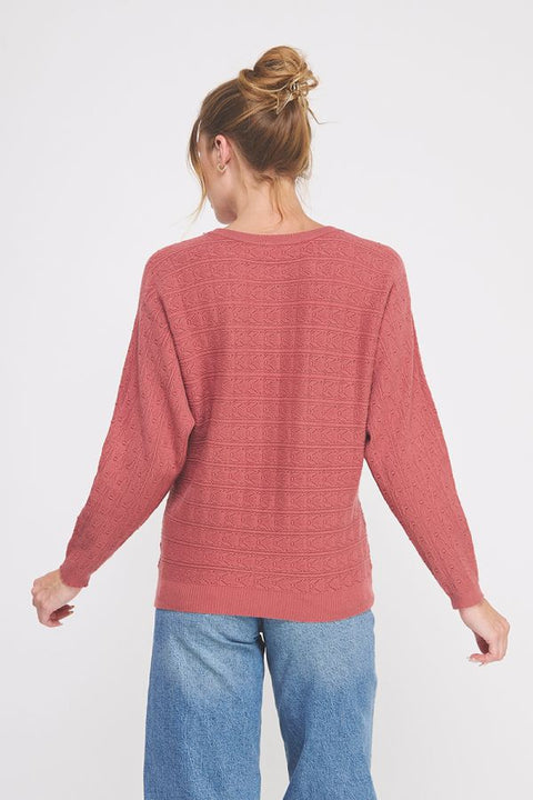 Pointelle Dolman Sweater