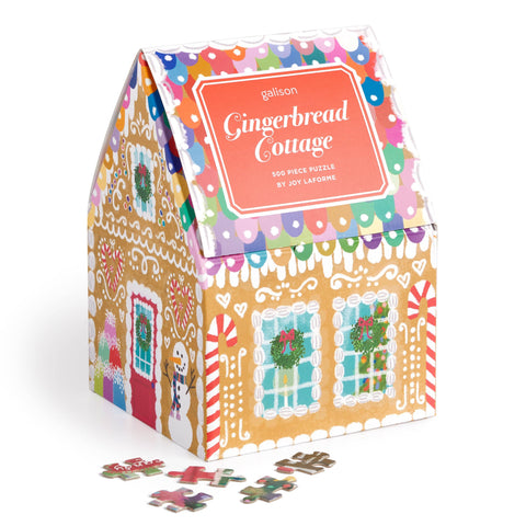 Chronicle Books - Joy Laforme Gingerbread Cottage 500 Piece Puzzle In A House