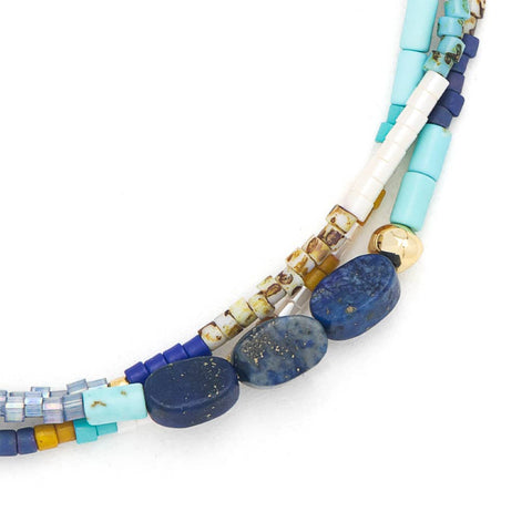 Scout Curated Wears - Mixed Media Bracelet - Truth/Lapis/Gold