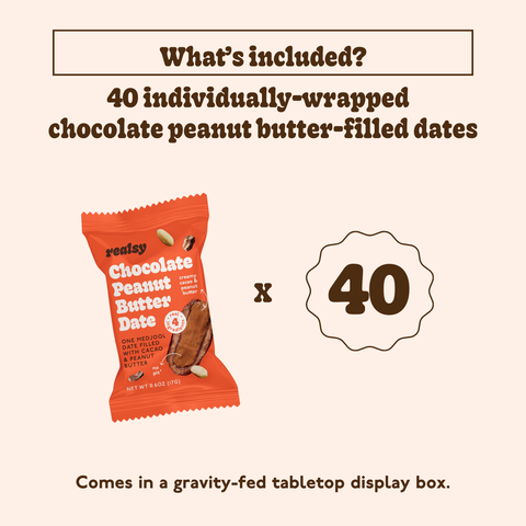 realsy - Chocolate Peanut Butter Dates | Individually Wrapped - 40ct