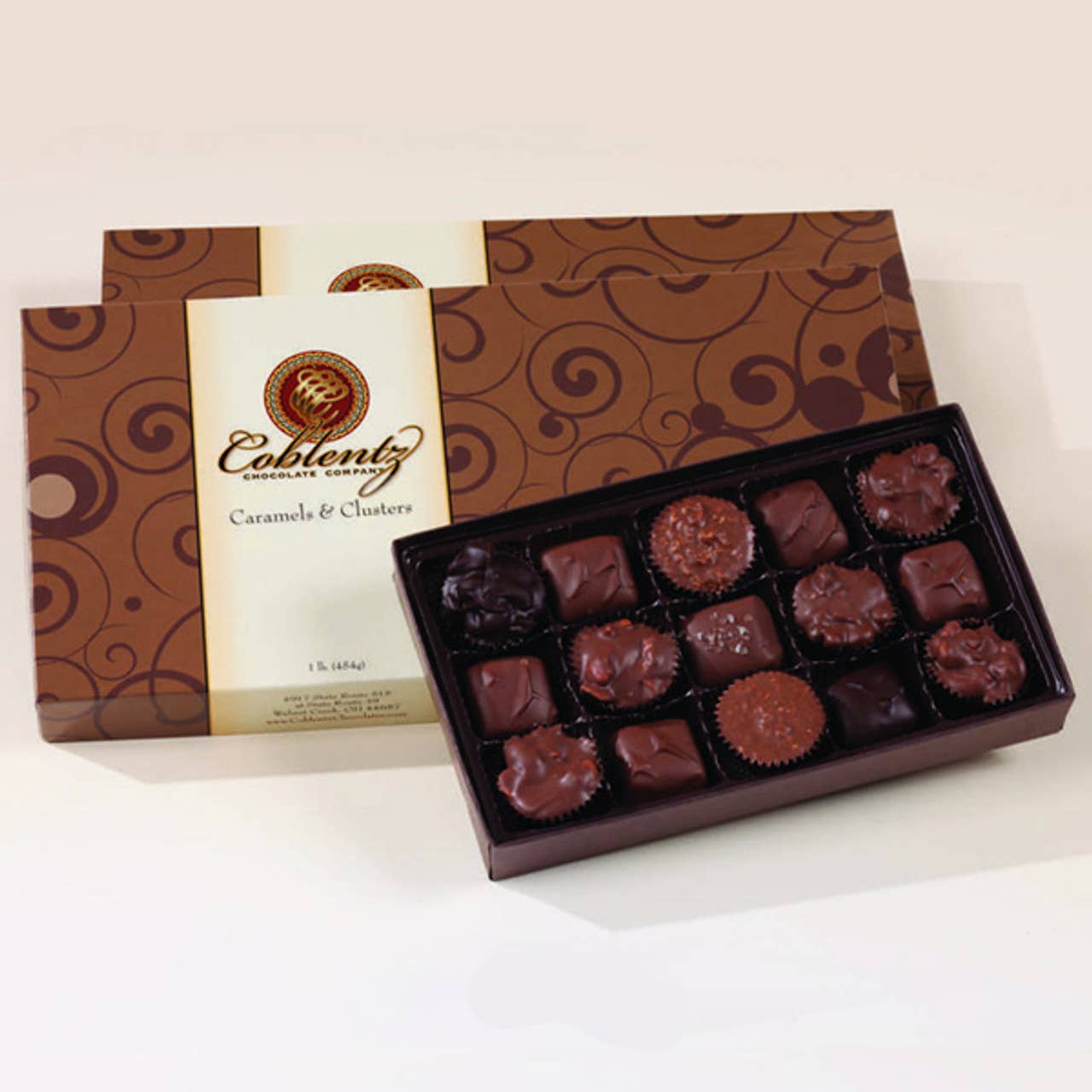 Coblentz Chocolate Company - Caramels and clusters gift box, 8 oz