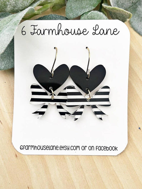 Striped Acrylic Dangle Earrings for everyday wear