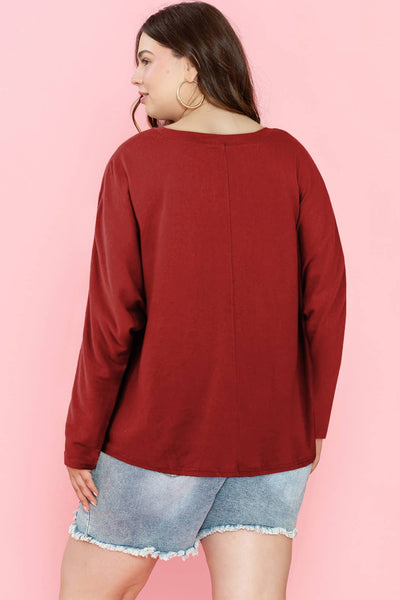 Casual Basic Blank Solid Long Sleeve Top