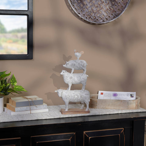 Stacked Farm Animals Figurine
