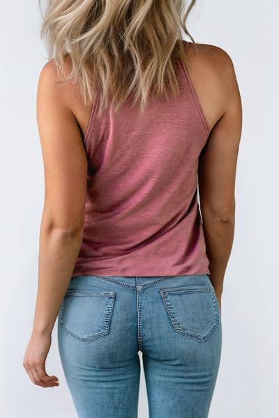 Solid Color Crew Neck Tank Top