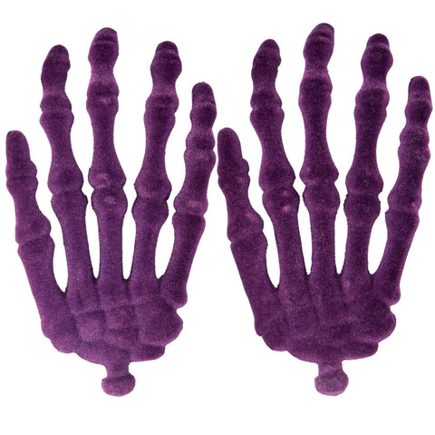 Flocked Purple Skeleton Hand Set