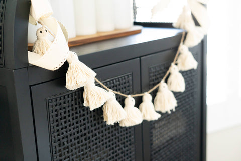 60" garland TASSEL GHOSTS  Halloween  Decor